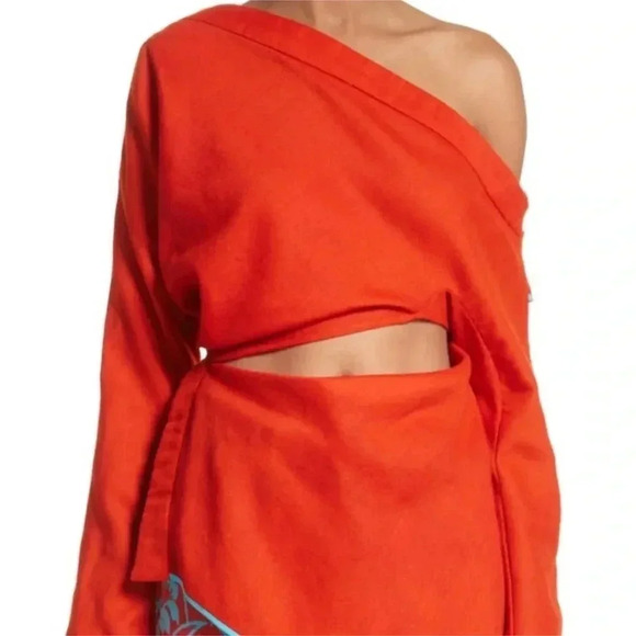 Richard Malone Draped Split One-Shoulder Hand Woven Virgin Wool Top Runway - Picture 6 of 15